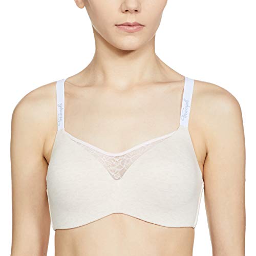 Image of Triumph Comfort Cotton T-Shirt Bra for Women |Padded Non Wired Wireless Lingerie Soft Melange Everyday Invisible Seamless Bra Full Coverage Comfort 161 P Breathable Support for Women Pack of 1