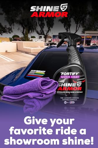 SHINE ARMOR Ceramic Coating Fortify Quick Coat Car Wax Polish Spray Waterless Wash & Wax Hydrophobic Top Coat Polish & Polymer Paint Sealant Detail Protection (24 Fl Oz) - Image 4