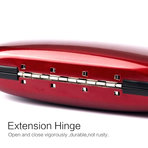 Image of Vemiss Hard Shell Glasses Case, Unisex Portable Metal Eyeglass Case (Burgundy)