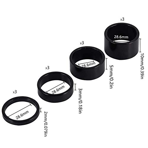 image for GooDay 8 PCS Bicycle Headset Spacer Bike Handlebar Stem Spacers Thread