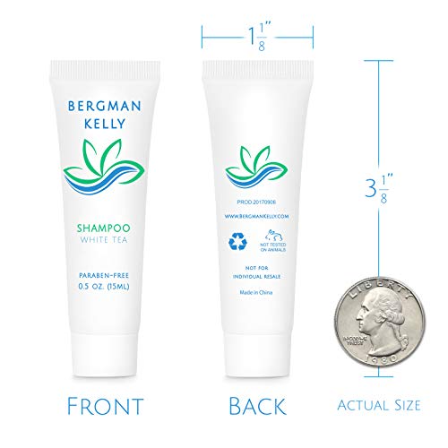 BERGMAN KELLY Travel Size Hotel Shampoo (0.5 fl oz, 100 PK, White Tea), Delight Your Guests with Revitalizing and Refreshing Shampoo, Quality Mini & Small Size Guest Amenities Hotel Toiletries in Bulk - Thumbnail 4