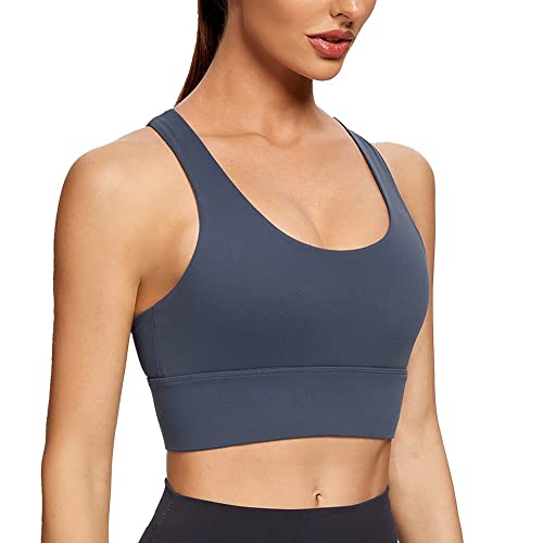OCCIENTEC Damen Sport BH Starker Halt Große Gekreuzt Rücken Größe Gepolstert Lauf Fitness Joggen Yoga Bra(Blau,M) Cover