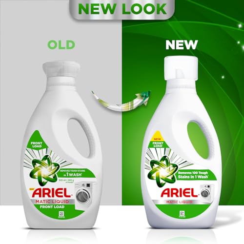 Image of Ariel Liquid Detergent Front Load - 500ml | Removes 7 day dried-in Stains in 1 wash inside Washing Machine | Now at Price of Powders | Amazing Fragrance | Protects Colours | Dissolves Faster