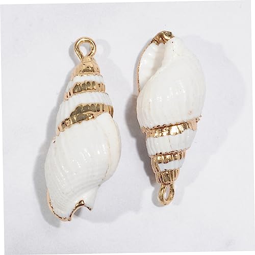 Concha con borde dorado para crear collares de regalo únicos 5