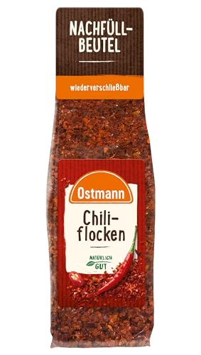 Ostmann Gewürze - Chiliflocken | Scharfes Topping für allerlei Gerichte | Zum Nachfüllen der Streudose | 45 g im Beutel