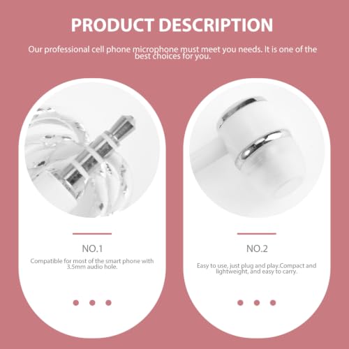Micrófono Mini Veemoon para Cantar para Teléfono, Grabación de Voz, Plástico | Compatible con Laptops, Tablets, Computadoras y Notebooks, Auriculares con Cable de 150cm, SNR 56dB miniatura 7