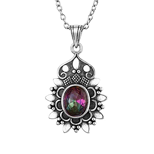 Colliers avec pendentifs en topaze argent 925 bijoux mixtes tendance pour homme femme