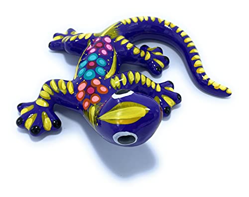 Ioc Handmade Ceramic Big Green Gecko - Ideal For Patio And Lawn Decor - Perfect Home Decoration Accessories Made By Hand By Crafty Artisans. Great Decor For Gift Porch And Patio (Purple) #TOP22