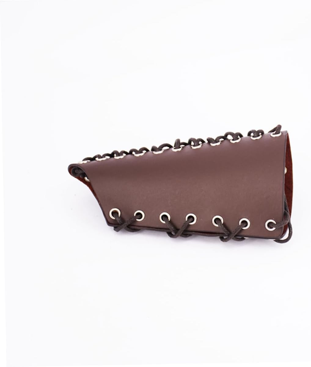 Archery Arm Guard Leather Adjustable Lightweight Protective Sleeve | Coffee Color, Easy to Carry Design, Protects Arm from Injury, Line Draw Accessory