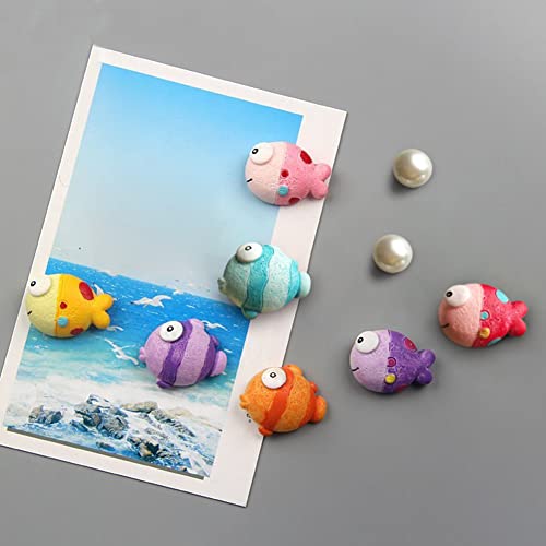 Wayuto 14Pcs Sea Animal Refrigerator Magnets Cute 3D Fish Pearl Decorative Refrigerator Magnets Funny Home Decor Resin Refrigerator Stickers For Whiteboard Office Kitchen Spot #TOP1
