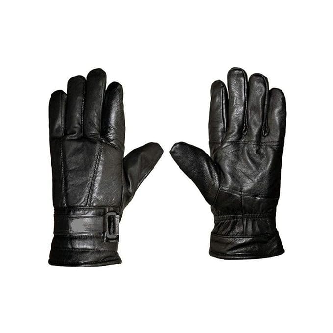 TRUFLAIR Winter Soft Warm Snow Proof Woolen Beanie Cap Neck Scarf Set with Leather Hand Gloves for Men & Women Hand Gloves (IN, Alpha, Free Size, GREY + LEATHER GLOVES) 1