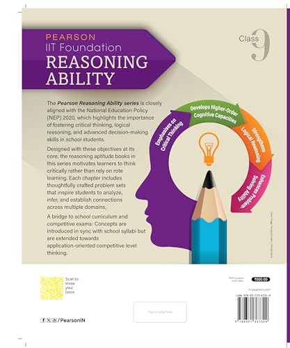 Image of Pearson 2026 IIT Foundation Reasoning Ability class 9|as per National Education Policy (NEP) 2020|Critical Thinking,Logical Reasoning | Includes Reasoning aptitude