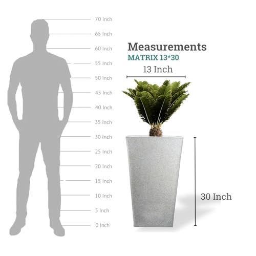 Image of Go Hooked Matrix 30 Inch Big Flower Pot | Outdoor & Indoor Planter for Balcony, Garden & Terrace | Durable Lightweight Decorative Polymer Pot for Live & Artificial Plants (White)
