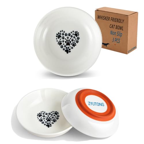 Ceramic Cat Bowl Whisker Friendly 3 Pack