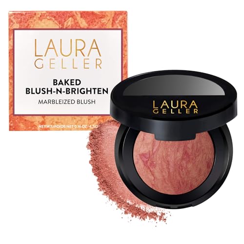 Image of LAURA GELLER NEW YORK Baked Blush-n-Brighten for Mature Skin - 11 Tropical Peach- Powder Blush Won't Settle into Fine Lines - Buildable Natural Finish - Longlasting Formula - Made in Italy