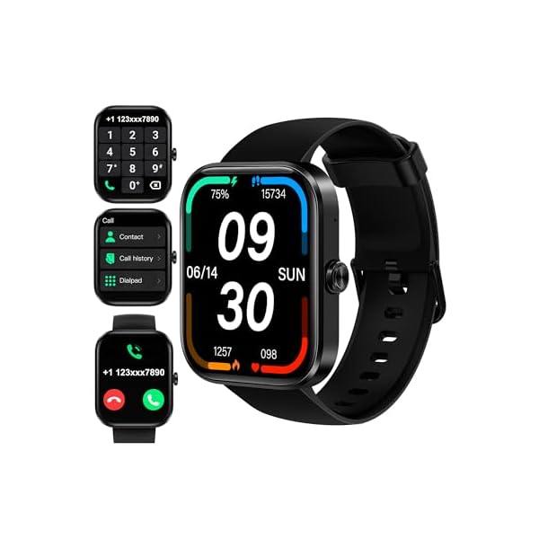 Smart Watch for Men Women(Answer/Make Call)-1.91″ HD Fitness Smartwatch with Sleep/Heart Rate/spO2 Monitor, 113+ Sport Modes, IP68 Waterproof Smart Watch for Android iOS,Black