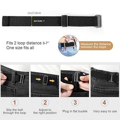 Pack of 2 Invisible Elastic Belt Stretch Nobuckles Belt for Women Men Student Adjustable Waiststrap for Jeans Pants4