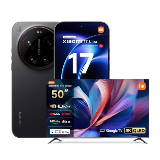 XIAOMI 17 Ultra, 16 GB + 512 GB Smartphone, Leica APO 200 MP 75–100 mm Teleobjektiv, LOFIC HDR-Technologie, HyperAI, Schwarz, 2 Jahre Garantie + 1 Jahr Zusatzgarantie, Ladegerät nicht enthalten + 50" A Pro QLED TV