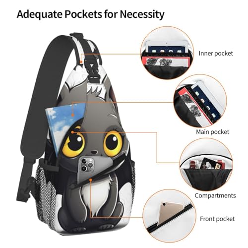 Bolso bandolera cruzado negro para hombre y mujer miniatura 4