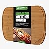 30×22 bamboo cutting board for kitchen stove top cover extra large noodle board with handle butcher block chopping board with juice groove large charcuterie board carbonized  urban country home decor