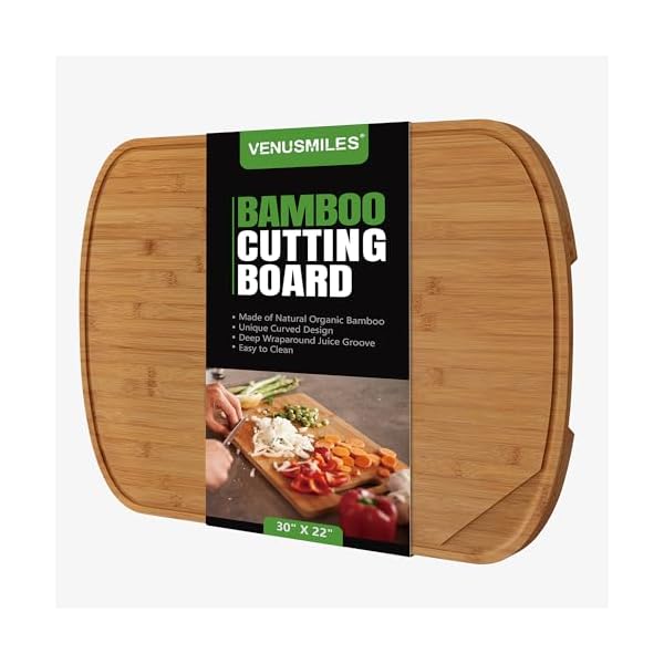 30×22 bamboo cutting board for kitchen stove top cover extra large noodle board with handle butcher block chopping board with juice groove large charcuterie board carbonized  urban country home decor