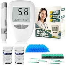 Glucose Monitor Kit, Blood Sugar Monitor,50 Test Strips &50 Lancets for Diabetes Testing,High Accuracy Blood Glucose Monitor Kit,1 Lancing Devices, DS-W Diabetes Testing Kit,Travel Size.
