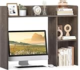 FANTASK Mehrzweck-Tischorganizer Grau, Schreibtischregal mit 4 Ablagen und offenem Fach, Ablagesystem für Schreibtisch, 94×25×74 cm