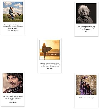 Inspirational Mindfulness Postcard in" Polaroid Style" Set of 20 Postcards. 20 Different Motivational and Mindful Quotes