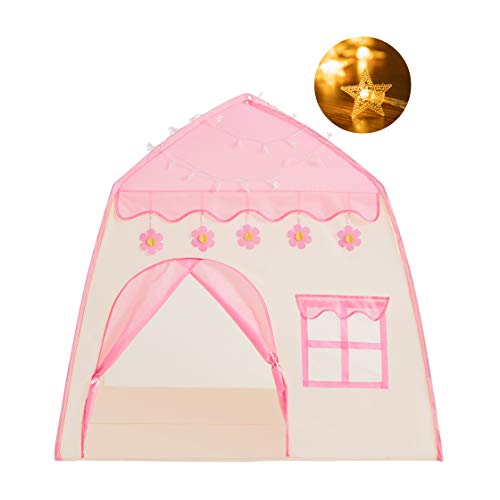 Rettebovon Princess Tent for Girls Girls Play Tent with Star Lights Kids Tents and Playhouses Kids Playhouse Girls Toys Indoor and Outdoor Princess Castle Play Tent for Kids Girls Gift - Thumbnail 6
