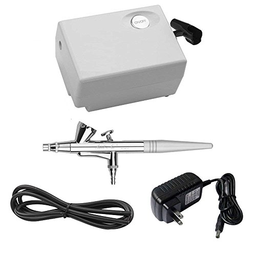 Pinkiou Mini Airbrush Makeup Set With Compressor 0.4Mm Needle Temporary Tattoo Art Face Body Paint Aerograph Airbrush Nail Kit (White) #TOP13
