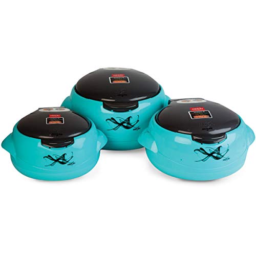 Image of MILTON Microwow One Touch Insulated Inner Steel Casserole Jr Set of 3, Blue