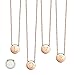 CIUNOFOR Rose Gold Plated Alphabet Opal Pendant Necklace Round Disc Initial Necklace Engraved Letter Necklace with Adjustable Chain Pendant Enhancers for Women and Girls Fashion Style Jewerly (N, 14)