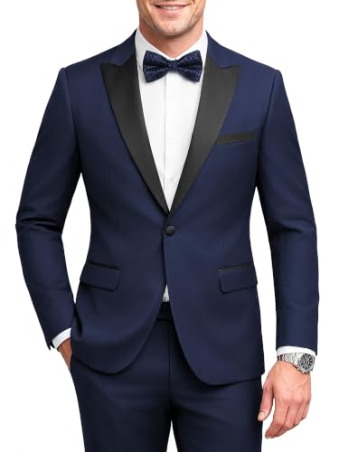 MAGE MALE 2 Piece One Button Tuxedo Peak Lapel Prom Blazer Pants Suit Set