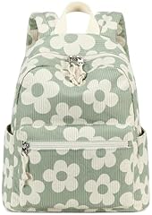 Beige Flower Green Background