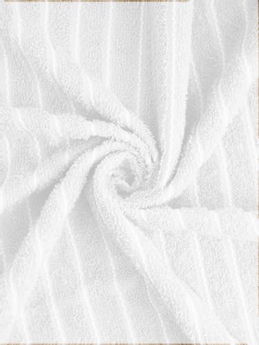 Image of Welspun 100% Cotton Large (70 Cm X 150 Cm) | 250 GSM Dobby Solid Bath Towel (White)- 2-in-1