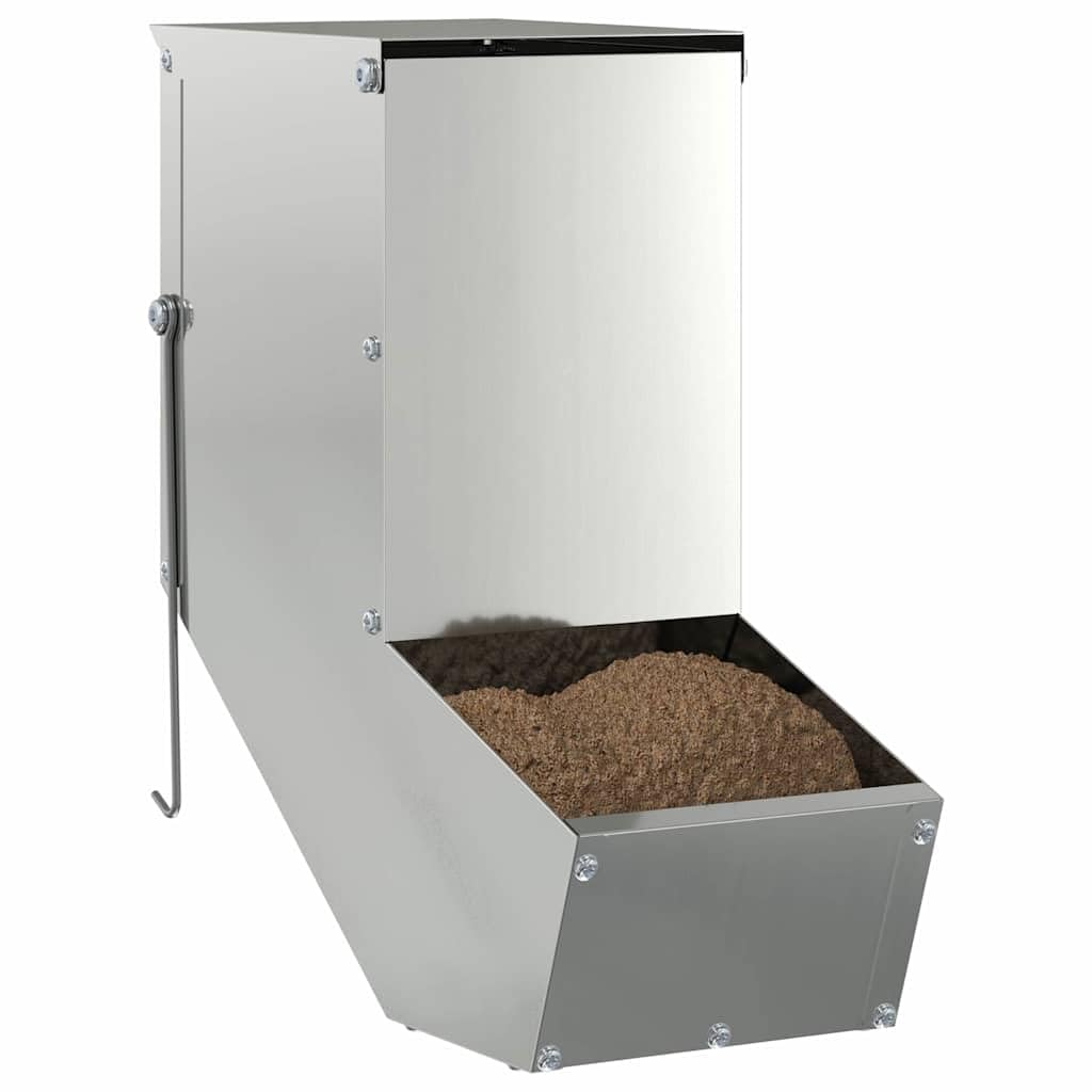Kaninchenfütterer aus verzinktem Stahl 12,5 x 26 x 28,5 cm wetterfest für Innen Außen mit 1 kg Kapazität Wandmontage praktischer Futterspender für Kleintiere und Haustiere