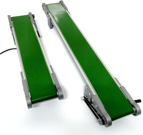 Mini cinta transportadora de escritorio para accesorios electrónicos, velocidad ajustable de 1,3 a 5 metros/minuto, diseño compacto y eficiente