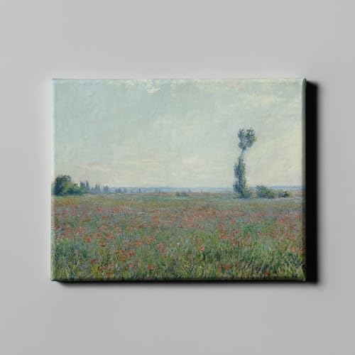 Lienzo de Monet Campo de amapolas, cuadro mediano con acabado premium de galería