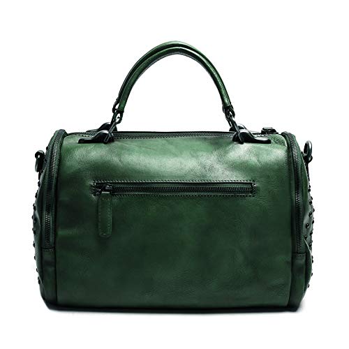 Ivtg Genuine Leather Satchel Bag For Women Vintage Handmade Top Handle Crossbody Handbag (Green) #TOP2