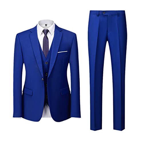 Costume 3 pièces homme saphir L : veste deux boutons et pantalon chic