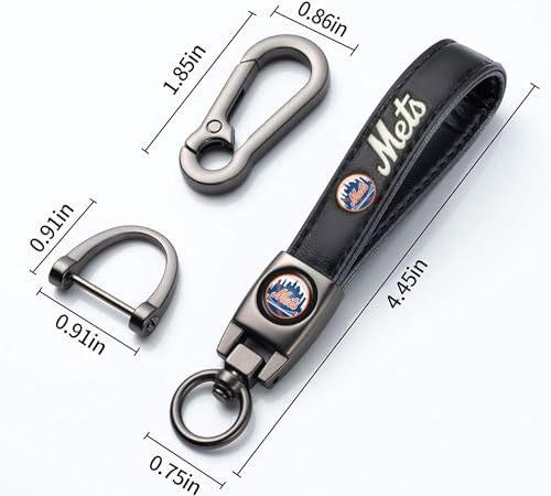 Image of Leather Car Keychain for Baseball Fans, Metal Car Key Ring Key Chain Accessories