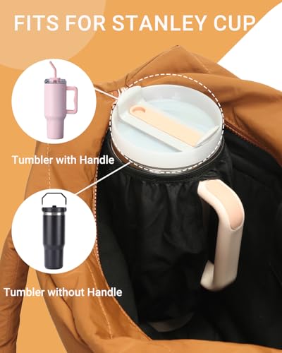 Image of Herald Puffer Tote Bag for Women, Large Quilted Puffy Handbag Lightweight Satchel Purse with Cup Holder & Compartment