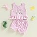 TUSFTAY Goose Baby Clothes Cute Sleeveless Ruffles Vest Top and Bloomer Shorts Farm Animals Toddler Girl Summer Outfit (Pink, 6-12 Months)