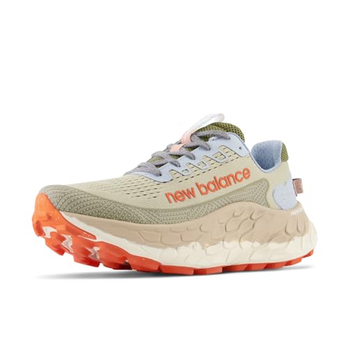New Balance Mens Fresh Foam X More Trail V3 Running Shoe, Fatigue Green-Poppy, 10 Wide