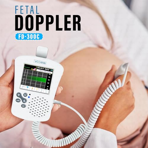 Image of OTICA Vcomin Fetal Doppler for Baby Heart Rate Monitoring (Colourful Display, 300C)