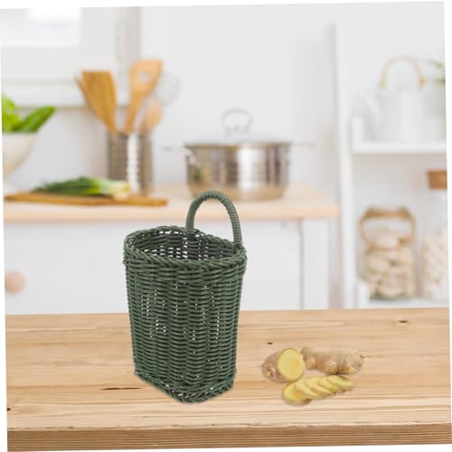 Cesta de almacenamiento tejida de pared para ahorrar espacio en cocina y flores 3