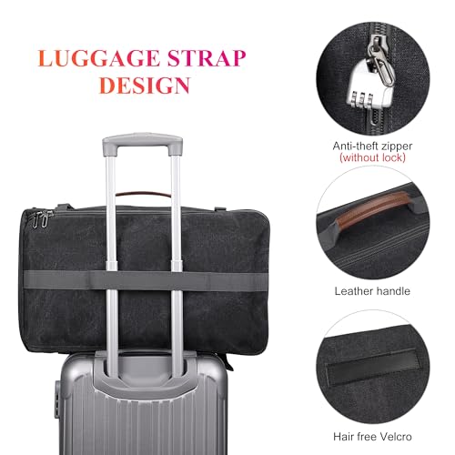 Image of WITZMAN Canvas Backpack for Man Vintage Travel Backpack Large Laptop Backpack Convertible Shoulder Rucksack