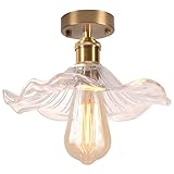 Style Vintage: Doté d'un abat-jour en verre floral fabriqué à la main, ce éclairage de plafond de style vintage exsude l'élégance vintage française et la sophistication artistique, parfaite pour ajouter un glamour intemporel à n'importe quel espace.