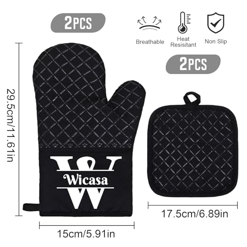 Zhamate Y9OSLNGWD87393 Personalized Oven Mitt And Pot Holders Set Of 4 thumb #1
