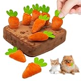 Intelligenzspielzeug für Hund,Schnüffelteppich Hunde,Interaktives Spielzeug Plüsch Karotte Schnüffelteppich hundespielzeug Mit 9 Stück Karotte,Schnüffeltraining Stressabbau Haustier Puzzle Spiel